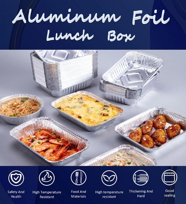 32 oz Aluminum Foil Lunch Box Eco-Friendly Food Container