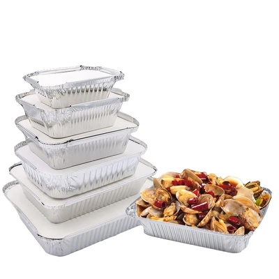 Aluminum Foil Lunch Box 220mm Bottom Customizable Size