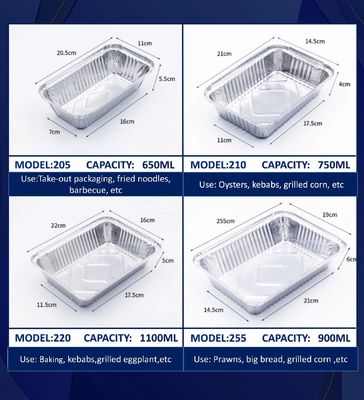 กล่องอาหารกลางวันจากแผ่นอัลลูมิเนียมที่ทนความร้อนที่มีสับสนธิ 8011 และกระบวนการตราสําหรับบรรจุอาหารครั้งเดียว