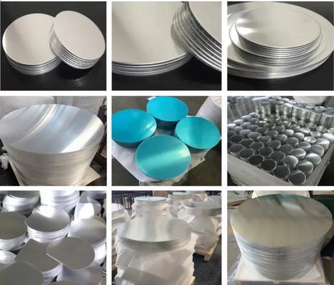 แผ่นอลูมิเนียมวงกลมสำหรับเครื่องครัว, เส้นผ่านศูนย์กลาง 80 - 1100 มม., ความหนา 0.5 - 6 มม. มีสต็อกพร้อมส่งจากโรงงาน