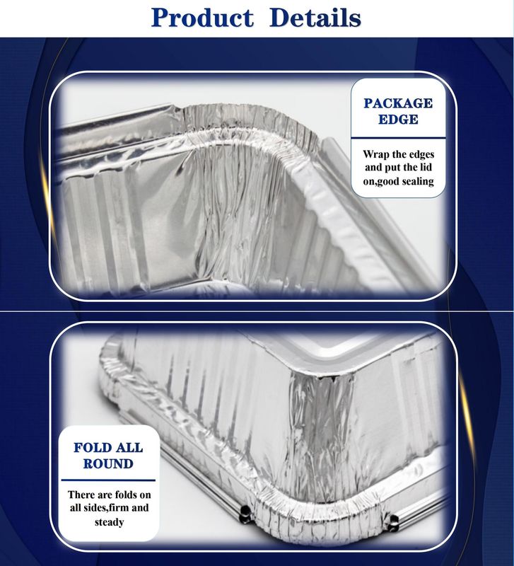 ถังอาหารจากแผ่นอลูมิเนียมที่ทนความร้อนและอนามัย สําหรับการเก็บอาหารที่สะดวก